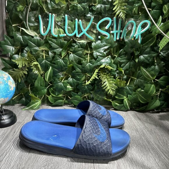 Nike Benassi Solarsoft Men's Size 10 Slides Sandals Midnight Navy 705474-440 - Picture 1 of 5